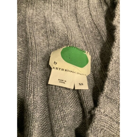 Anthropologie Gray Sweater Dress W/ Yellow Hem, Size XS - Picture 8 of 8